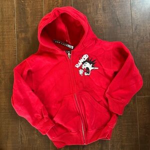 NWT Rancid Kids Red Graphic Zip Hoodie Youth 5-6